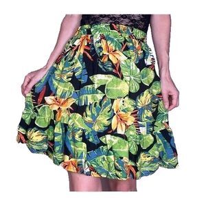 Rachel Roy X-Small Multi-Color Floral Mini Skirt Elastic Waist 2 Tier Peplum